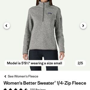 Patagonia Women's Heather Gray 1/4-Zip Fleece Sweater